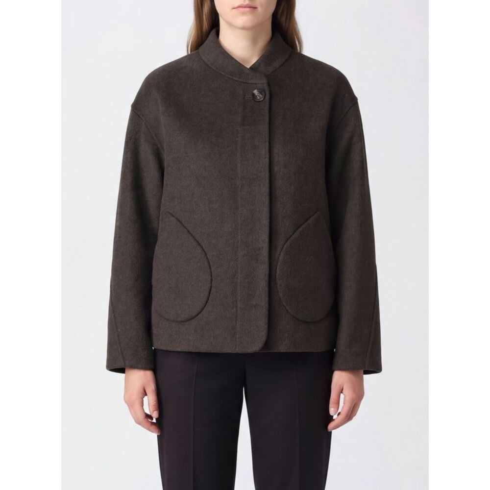Soeur Women Soeur Single-Breasted Short Wool-Blend Coat With Dropped Shoulders